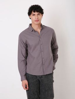 BLNK - Grey Cotton Solid Shirt