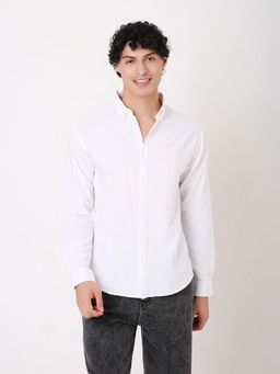 BLNK - White Cotton Solid Shirt