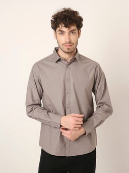 BLNK - Grey Cotton Solid Shirt