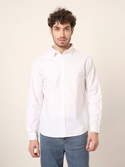 BLNK - White Cotton Solid Shirt