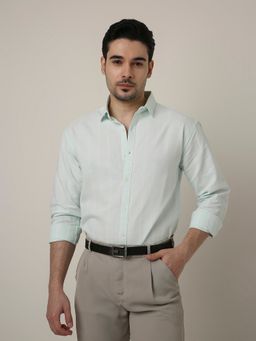 BLNK - Green Cotton Stripes Shirt