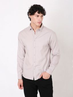 BLNK - Grey Cotton Solid Shirt