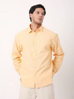 BLNK - Yellow Cotton Solid Shirt