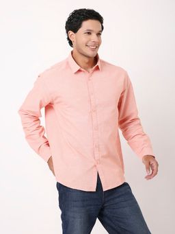 BLNK - Peach Cotton Solid Shirt