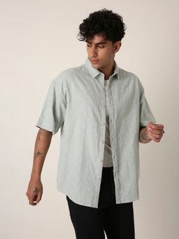 BLNK - Green Polyester Textured Shirt