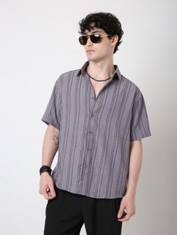 BLNK - Mauve Polyester Stripes Shirt