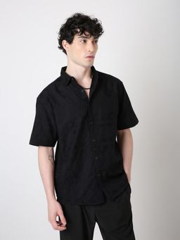 BLNK - Black Cotton Textured Shirt