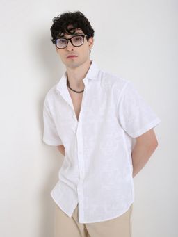 BLNK - White Cotton Textured Shirt