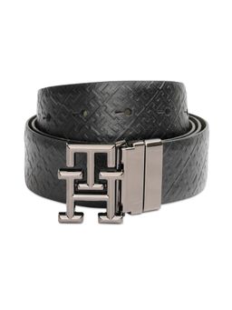 Tommy Hilfiger - Men Boonville Leather Reversible Belt - Black & Olive