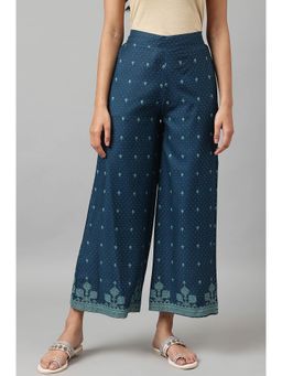 W - Blue Printed Palazzo