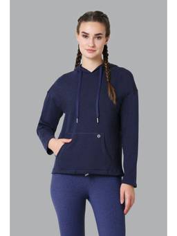 Van Heusen Woman Lingerie and Athleisure - Van Heusen Athleisure Women Long Sleeve & Reflective Trim Hoodie - Patriot Blue Animal
