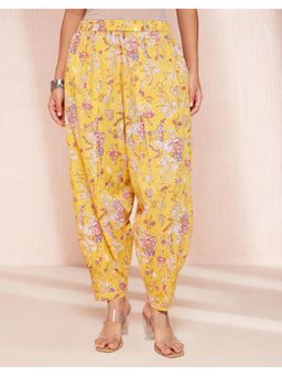 Fabindia - Yellow Cotton Hand Block Printed Salwar