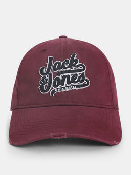 Jack & Jones - Maroon Embroidered Logo Varsity Cap