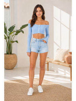 Cider - Solid Rib Lettuce Trim Crop Top