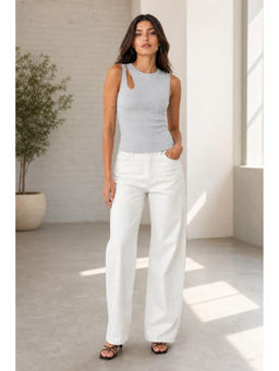 Cider - Asymmetrical Neck Knit Crop Top