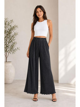 Cider - Satin High Waist Wide Leg Trousers