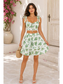 Cider - Mid Waist Floral Mini Skirt