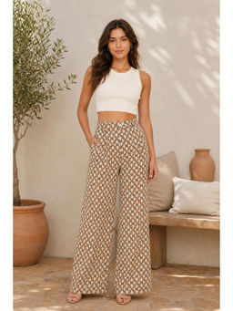 Cider - All Over Print Mid Rise Wide Leg Trouser