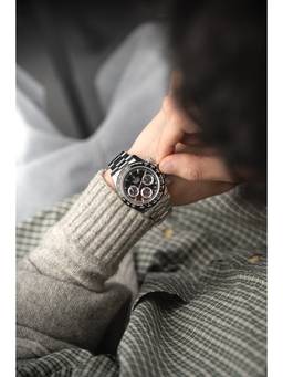 Duxot - Accelero Stainless Steel Black Dial Watch For Men -DX-2065-22 (Medium)