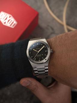 Duxot - Bastia Stainless Steel Black Dial Watch For Men -DX-2068-33 (Medium)