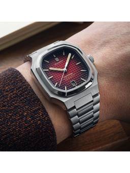 Duxot - Colmar Stainless Steel Red Dial Watch For Men -DX-2069-11 (Medium)