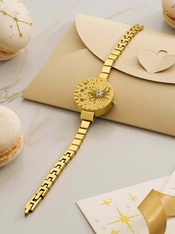 Sonata - Poze 9.2 Alloy Gold Dial Watch For Women -SP80193YM01W (Medium)