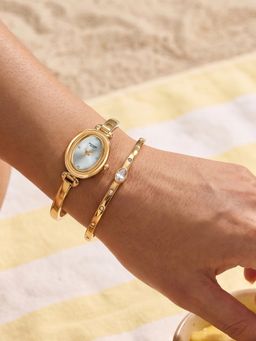Sonata - Poze 9.2 Alloy Gold Dial Watch and Bracelet For Women -SP80197YM01WF (Medium)