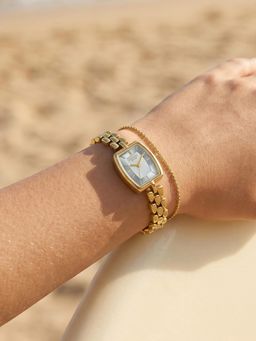 Sonata - Poze 9.2 Alloy White Dial Watch and Bracelet For Women -SP80198YM01W (Medium)