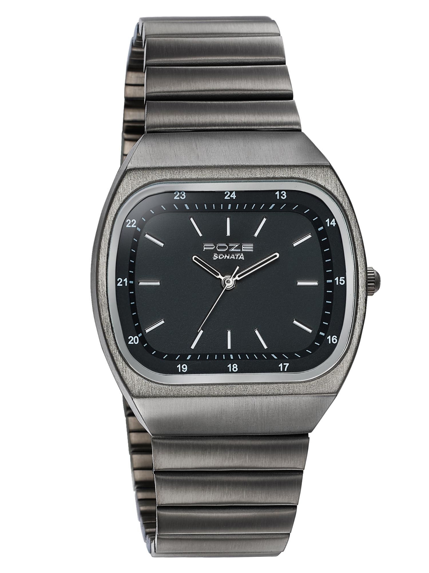 Buy Sonata Poze 9.2 Alloy Black Dial Watch For Unisex