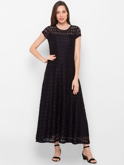 Globus - Black Self Design Dress