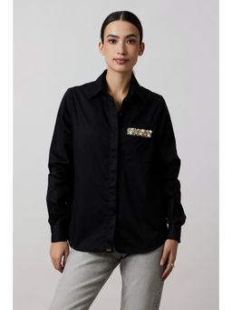 Pallavi Swadi - Black Pearl Strip Pocket Shirt