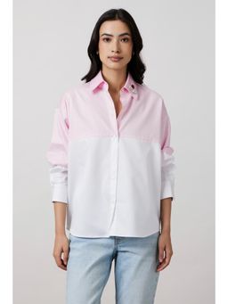 Pallavi Swadi - Pastel Pink Block Shirt with Swarovski Collar