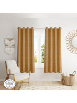 HomeTown - Amour Solid Window Curtain in Mustard Colour