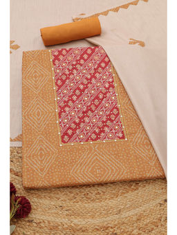 Soch - Mustard Embellished/Sequined Unstitched Top & Bottom with Dupatta