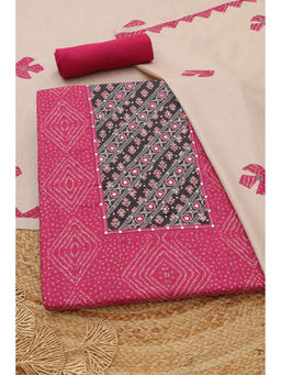 Soch - Pink Embellished/Sequined Unstitched Top & Bottom with Dupatta
