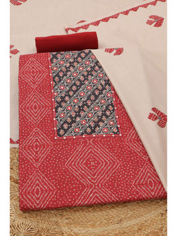 Soch - Red Embellished/Sequined Unstitched Top & Bottom with Dupatta