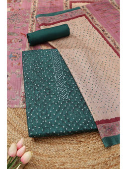 Soch - Green Printed Unstitched Top & Bottom with Dupatta