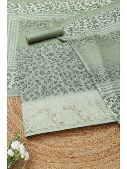 Soch - Green Embroidered Unstitched Top & Bottom with Dupatta