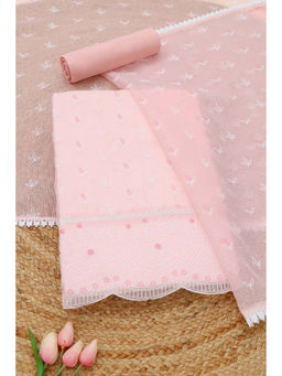 Soch - Pink Embroidered Unstitched Top & Bottom with Dupatta