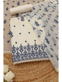 Soch - Off White Embroidered Unstitched Top & Bottom with Dupatta