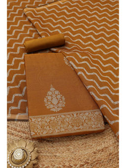Soch - Mustard Floral Unstitched Top & Bottom with Dupatta