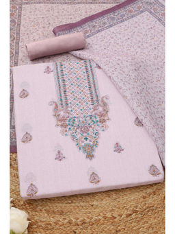 Soch - Lavender Embroidered Unstitched Top & Bottom with Dupatta