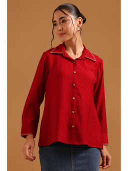 Soch - Red Solid/Plain Full Sleeves Shirt
