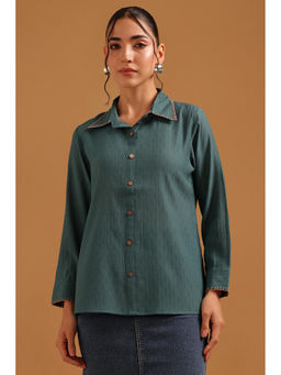 Soch - Teal Solid/Plain Straight Three Fourth Sleeves Shirt