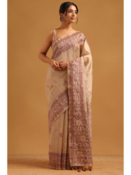 Soch - Maroon Embroidered Saree Unstitched Blouse Piece