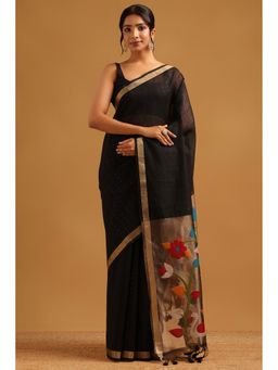 Soch - Black Embellished/Sequined Saree Unstitched Blouse Piece