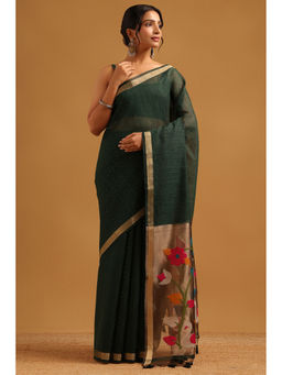 Soch - Green Embellished/Sequined Saree Unstitched Blouse Piece