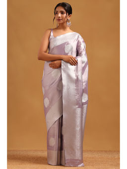 Soch - Lavender Woven Zari Saree Unstitched Blouse Piece