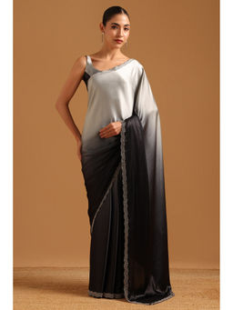 Soch - Black Ombre Printed Saree Unstitched Blouse Piece