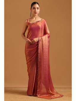 Soch - Pink Embellished/Sequined Saree Unstitched Blouse Piece